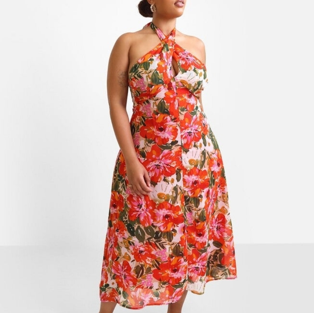 Rebdolls Vibrant Floral Midi Dress - Picture 2 of 5